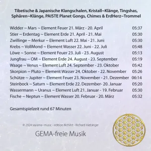 Horoskop Sternzeichen Klänge